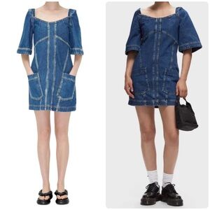 Stine Goya Yvonne Short Sleeves Denim Dress Size S Organic Cotton